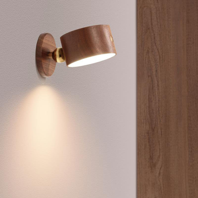Stornfield | Simple Wooden USB Rechargeable Magnetic Touch LED Wall Sconce Night Light