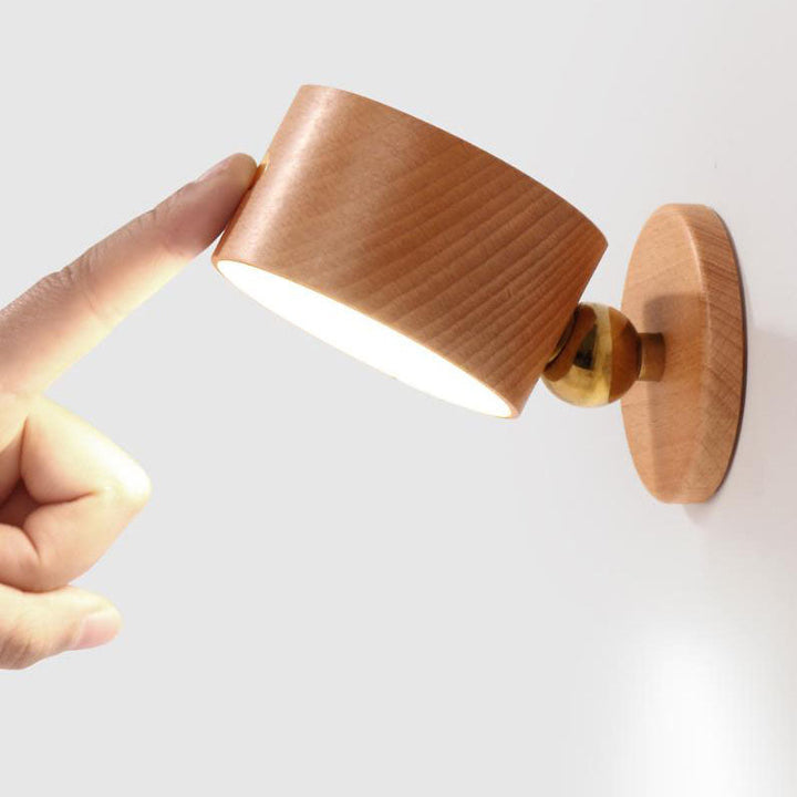 Stornfield | Simple Wooden USB Rechargeable Magnetic Touch LED Wall Sconce Night Light