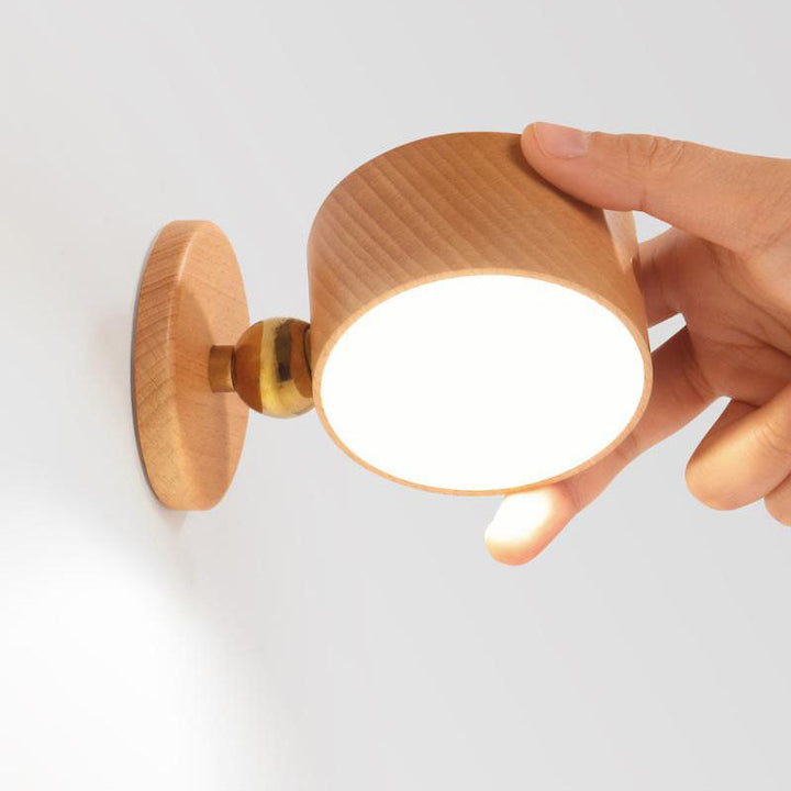 Stornfield | Simple Wooden USB Rechargeable Magnetic Touch LED Wall Sconce Night Light