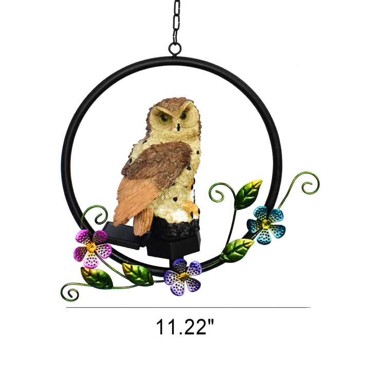 Stornfield | European Rustic Owl Shaped Solar Waterproof Outdoor Pendant Light