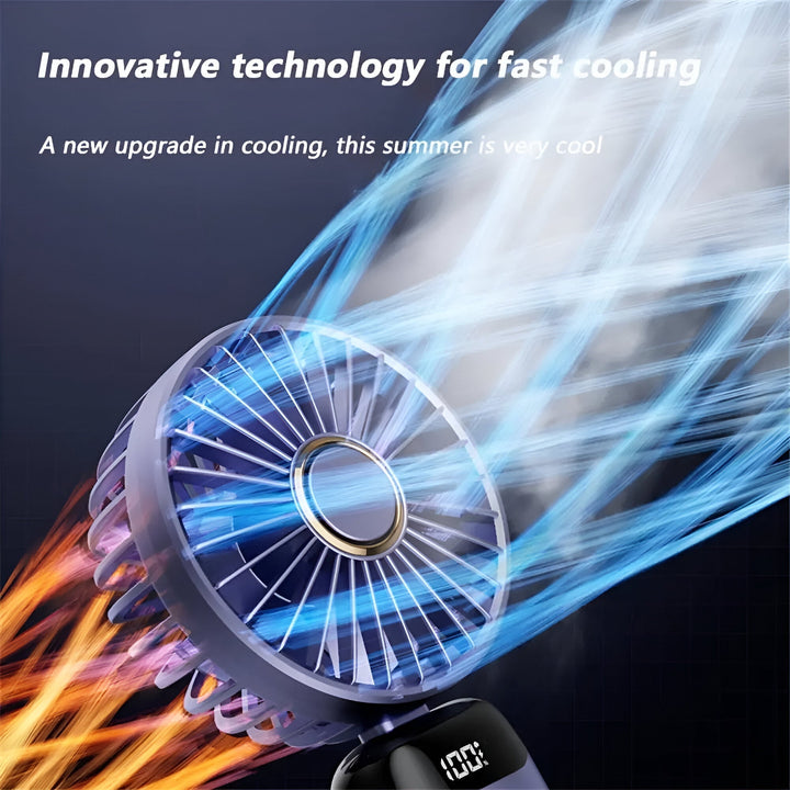 Rechargeable Handheld Mini Fan | 5-Speed, 90-Degree Adjustable & Quiet for Office, Home & Outdoor Use | Stornfield