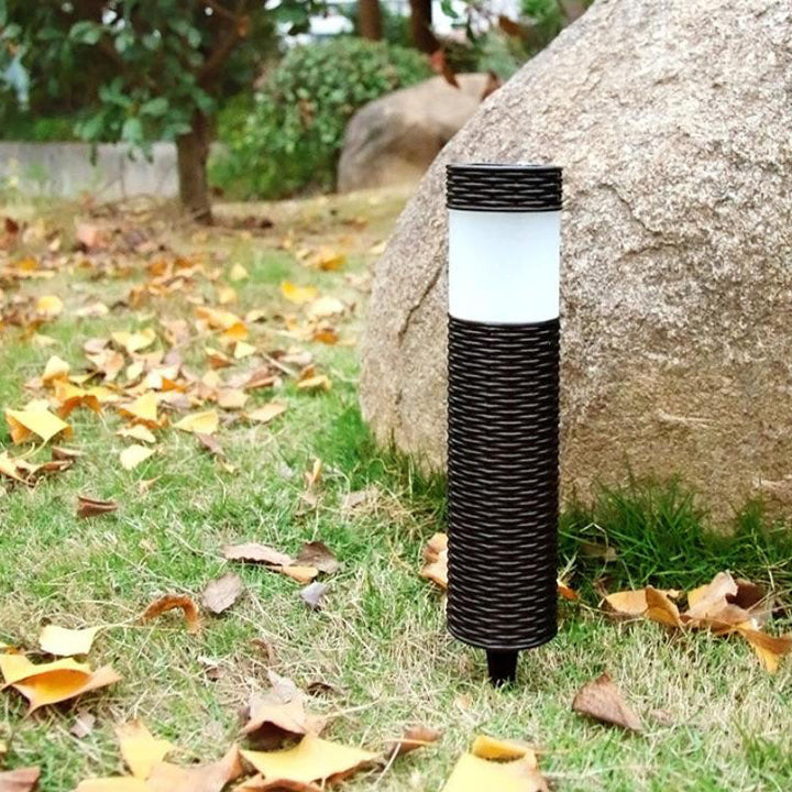 Stornfield | Outdoor Solar Rattan Cylindrical LED Garden Light