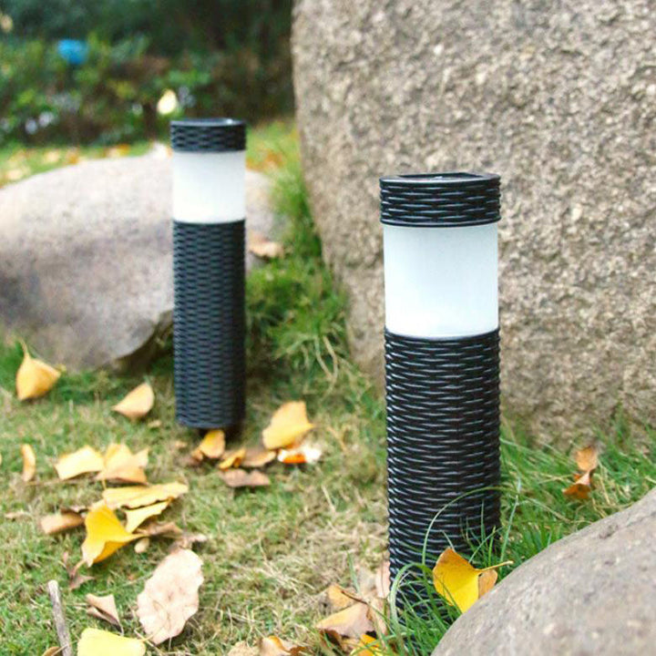 Stornfield | Outdoor Solar Rattan Cylindrical LED Garden Light