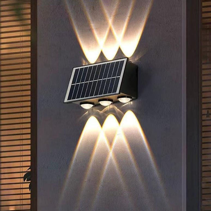 Contemporary Industrial Solar Waterproof ABS Column LED Wall Sconce Lamp For Outdoor Patio | Stornfield