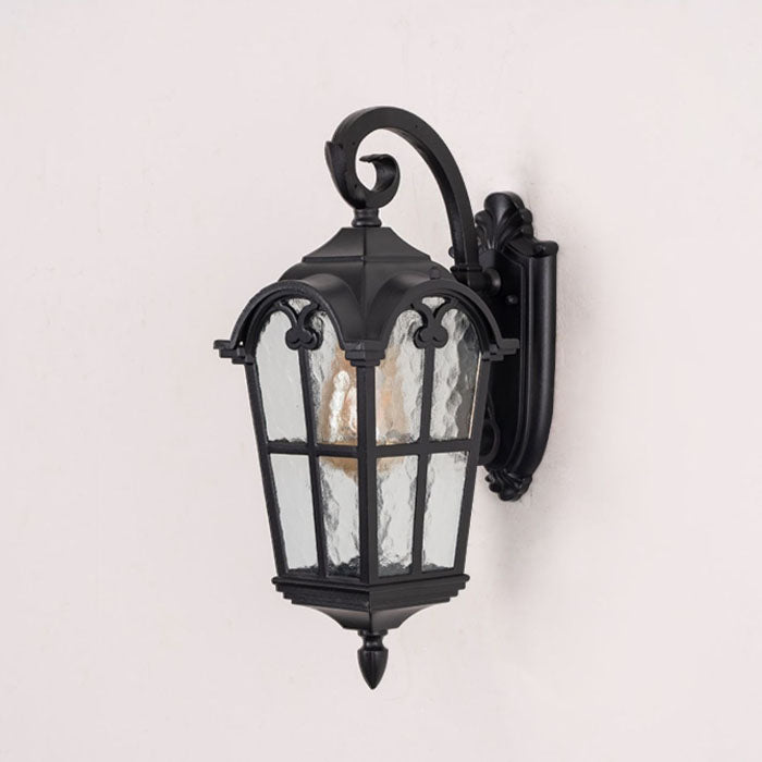Traditional European Quadrilateral Window Shape Aluminum Glass 1-Light Wall Sconce Lamp For Outdoor Patio | Stornfield