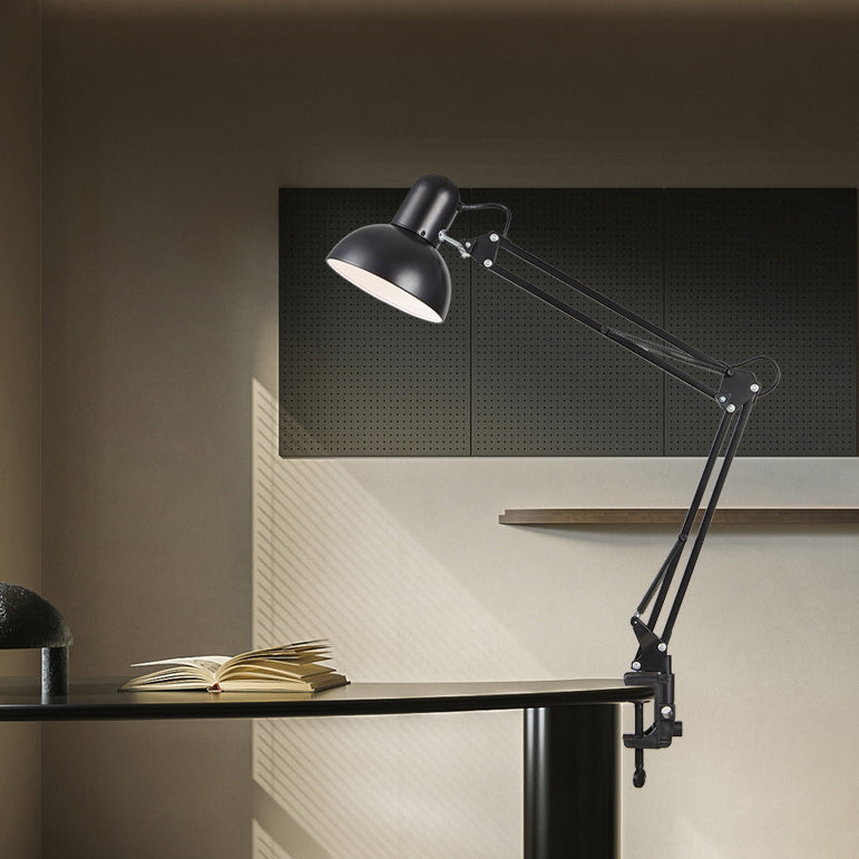 Stornfield | Minimalist Modern Retractable Table Lamp with Long Arm and ABS Clip with 1 Light for Bedroom