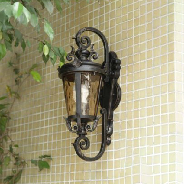 Traditional European Waterproof Aluminum Glass Cylinder 1-Light Wall Sconce Lamp For Outdoor Patio | Stornfield
