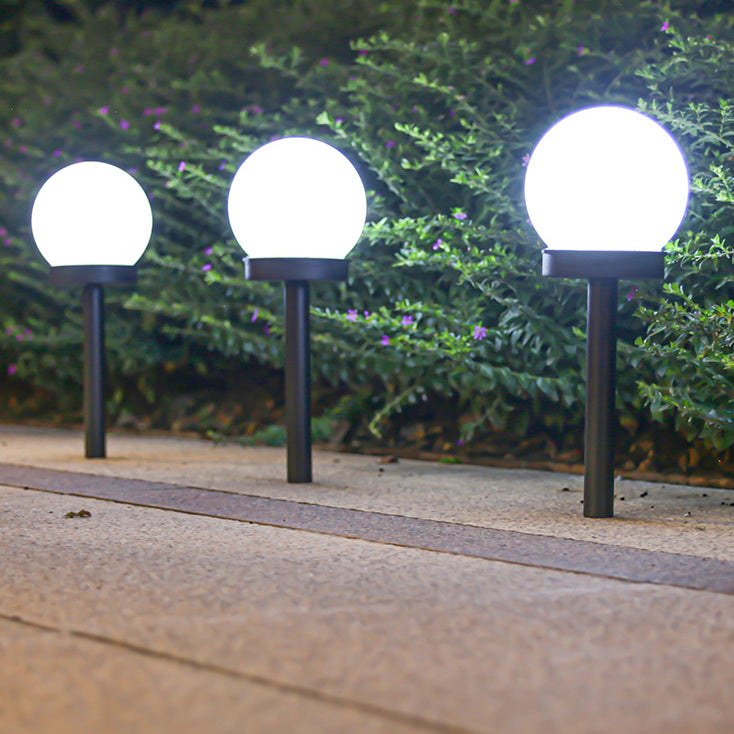 Modern Minimalist Waterproof Solar Globe ABS LED Landscape Light For Garden | Stornfield