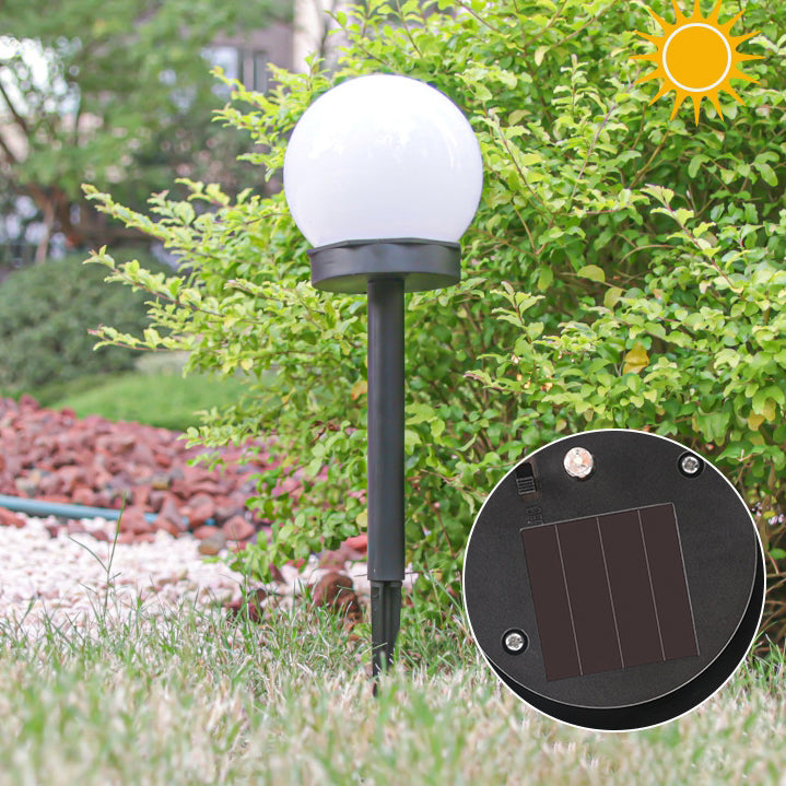 Modern Minimalist Waterproof Solar Globe ABS LED Landscape Light For Garden | Stornfield
