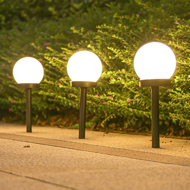 Modern Minimalist Waterproof Solar Globe ABS LED Landscape Light For Garden | Stornfield