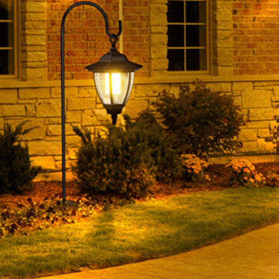 Traditional Farmhouse Waterproof Solar Lanterns Plastic Ground Plug LED Landscape Light For Garden | Stornfield