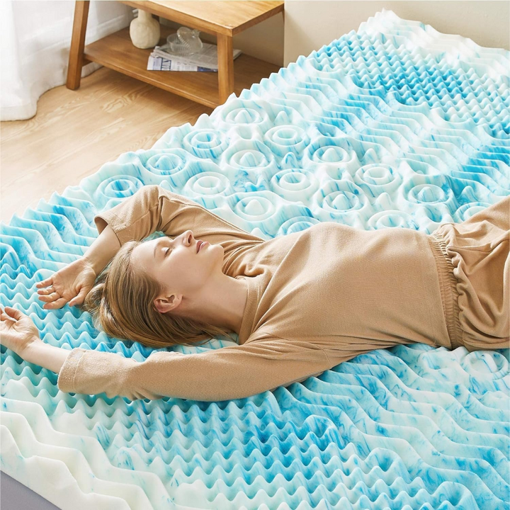 Premium Cooling Egg Crate Foam Mattress Topper | Stornfield