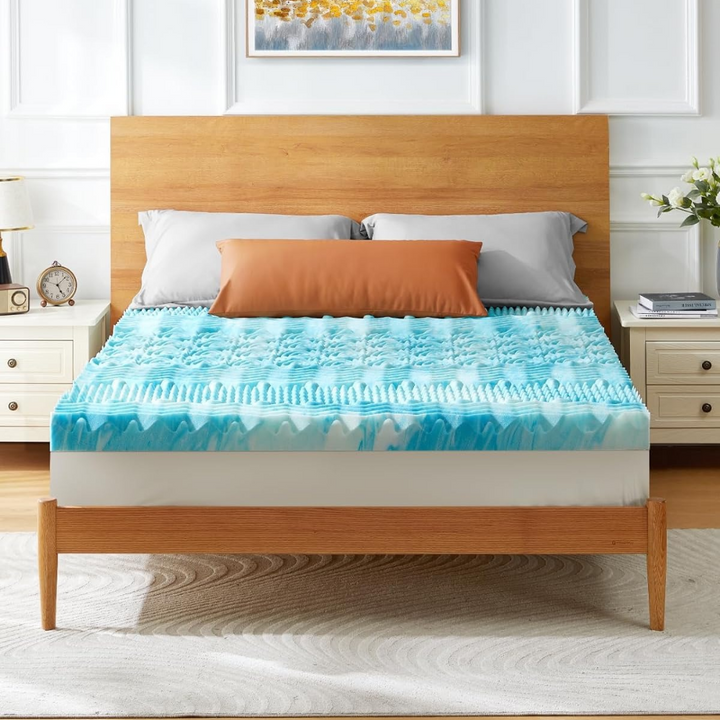 Premium Cooling Egg Crate Foam Mattress Topper | Stornfield