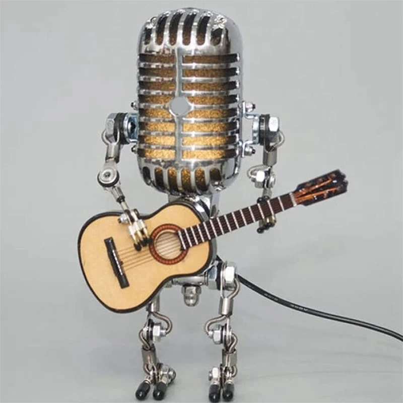 Retro Microphone Robot Metal Desk Lamp | Stornfield