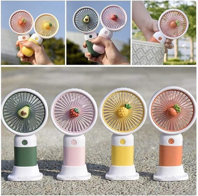 MTech Portable Handheld Fan – Strong Wind, Noiseless, Rechargeable Mini Fan With Base | Stornfield