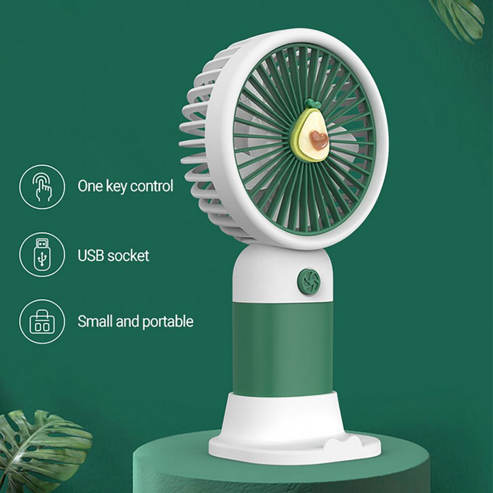 MTech Portable Handheld Fan – Strong Wind, Noiseless, Rechargeable Mini Fan With Base | Stornfield