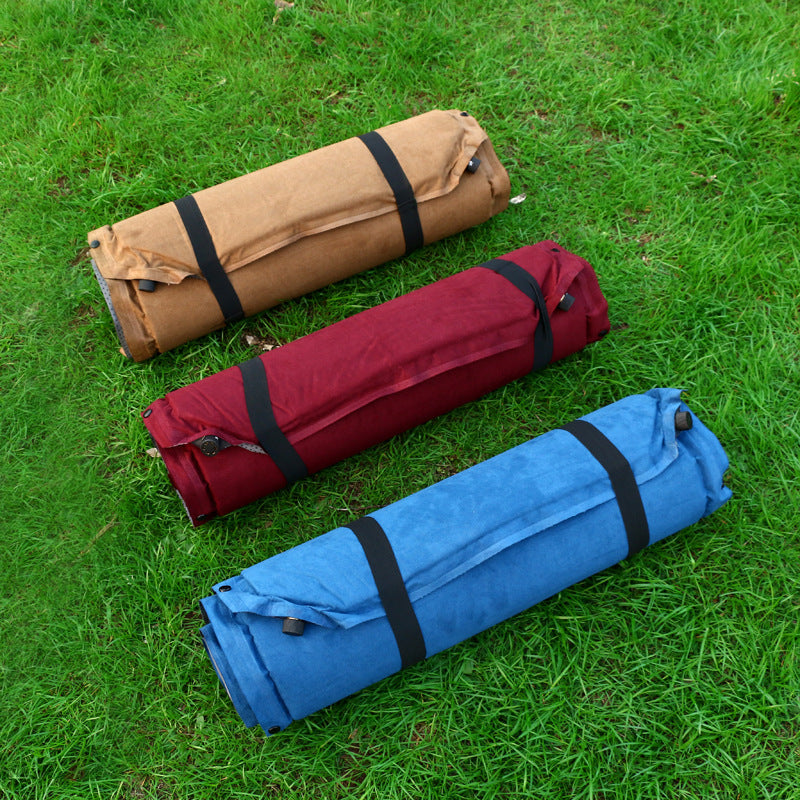 full-length camping sleeping pad with heavy-duty canvas cover and reinforced snap grommets Stornfield
