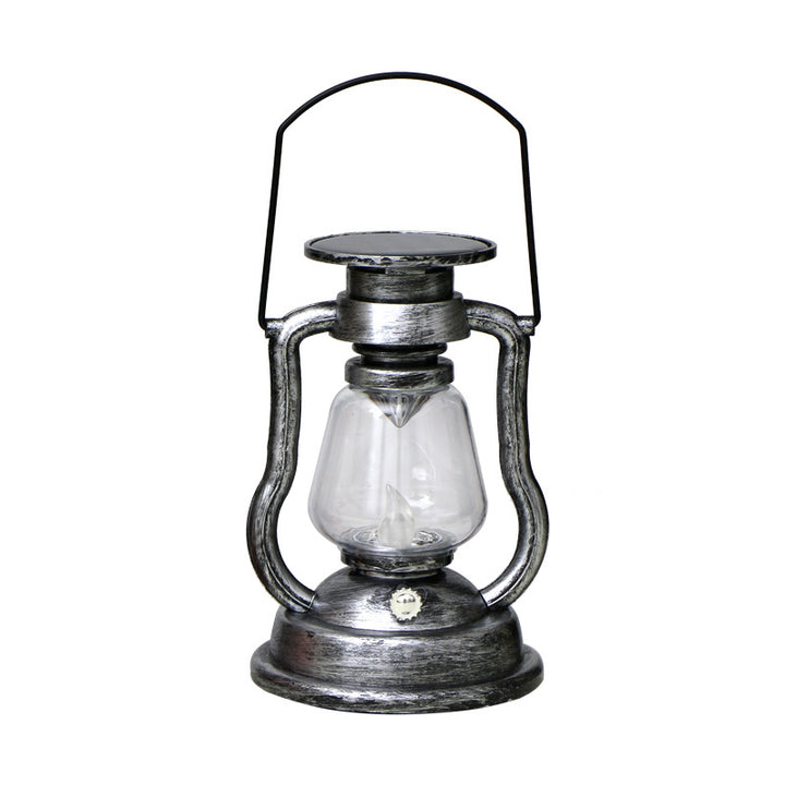 Antique-Inspired Solar LED Lantern With Glass Globe And Metal Handle Stornfield
