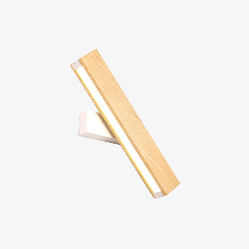 Linear Reading Wall Light Modern Wooden Rotatable LED Bedroom Sconce Lighting Fixture | Stornfield