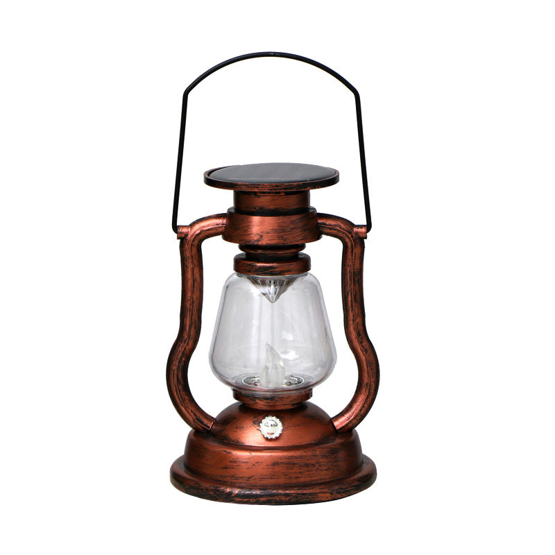 Antique-Inspired Solar LED Lantern With Glass Globe And Metal Handle Stornfield