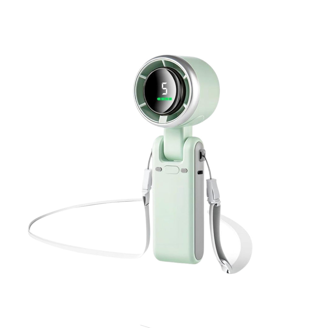 3-in-1 Mini Handheld Turbo Fan – Desk, Neck & Portable Cooling Fan (Rechargeable) | Stornfield