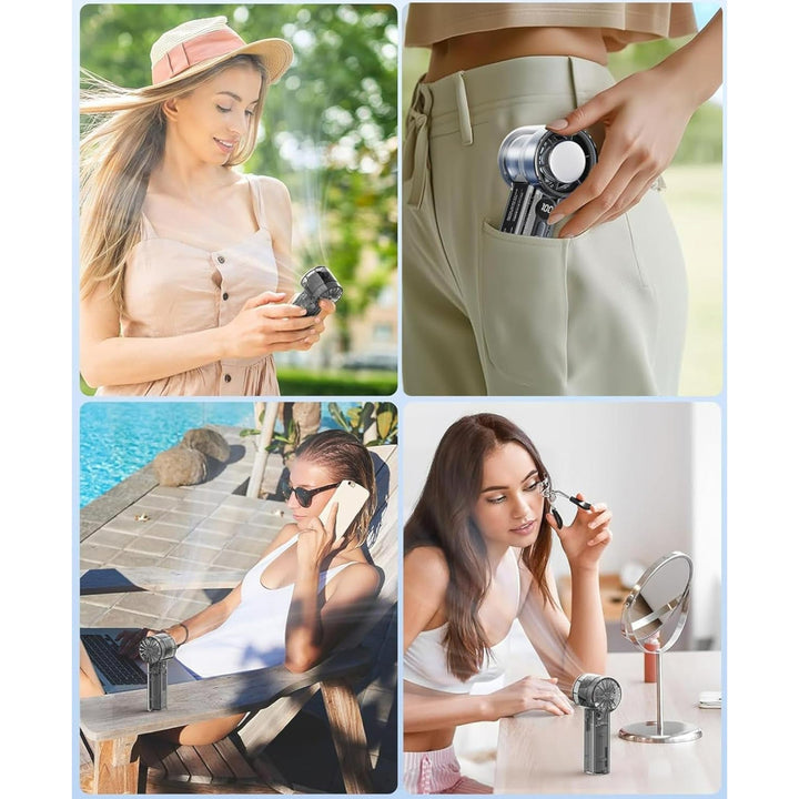 Rechargeable Handheld Fan with LED Digital Display – 3000mAh | Stornfield