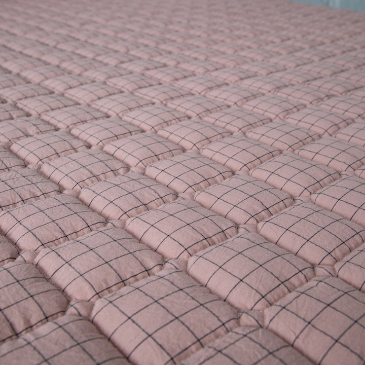 Padded mattress protector-topper with quilting and non-slip underside