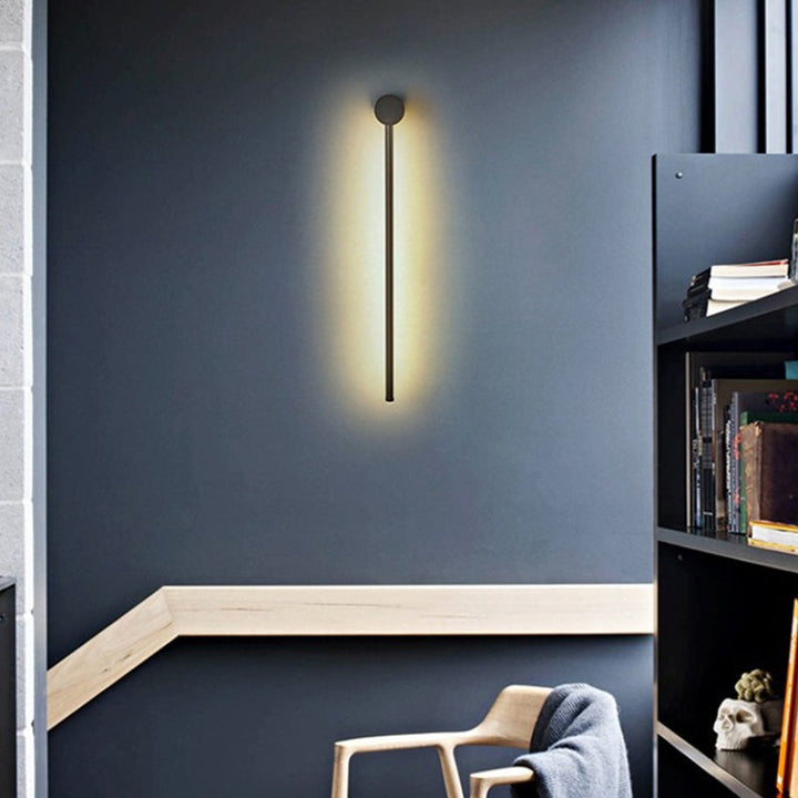 Slim Tube Shaped Sconce Lighting Contemporary Metal Living Room LED Wall Light Fixture | Stornfield