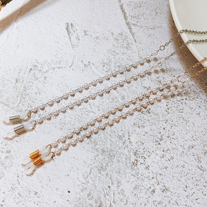 Pearl and metal glasses strap Stornfield