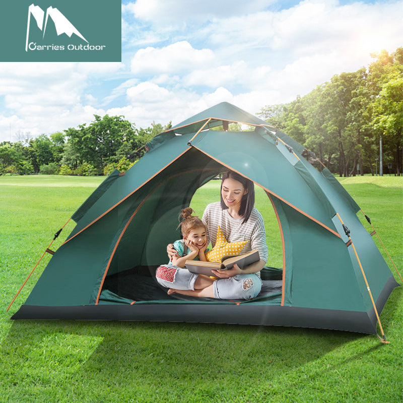 Camping Tent With Expandable Interior And Weatherproof Material Stornfield