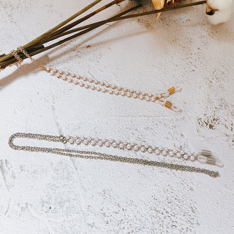 Pearl and metal glasses strap Stornfield