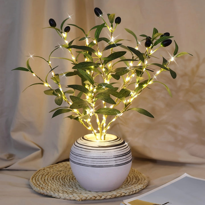 Stornfield | Olive Illuminated LED Lamp – Modern Decor for Festive Occasions, Weddings, Birthdays, and Party Atmosphere, Ideal for Dining Table, Cabinet, or Cafe Decor