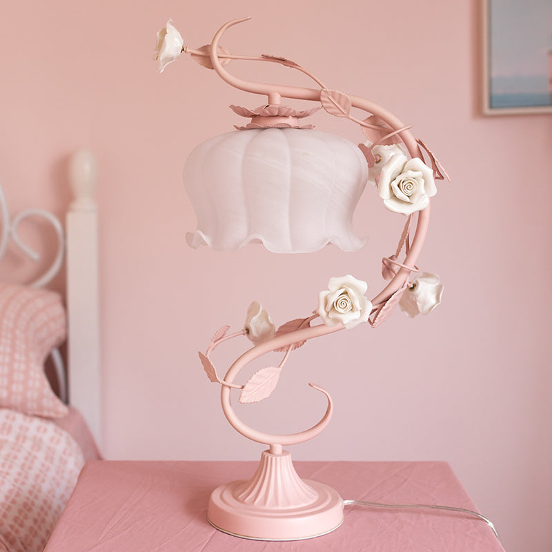 Rose TaStornfielde Lamp Glass Flower Design Bedside Light | Stornfield