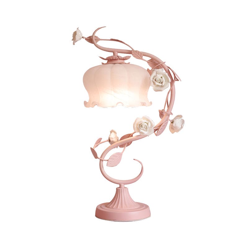 RoseLux - Handmade Ceramic Rose TaStornfielde Lamp | Pastoral Style Ambient Lighting | Stornfield