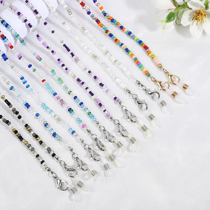 Colored bead necklace with carabiner clasp Stornfield