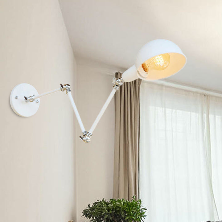 Stornfield | 1-Light Retro Style Swivel Arm Wall Sconce Mini Metal White Wall Lamp for Study