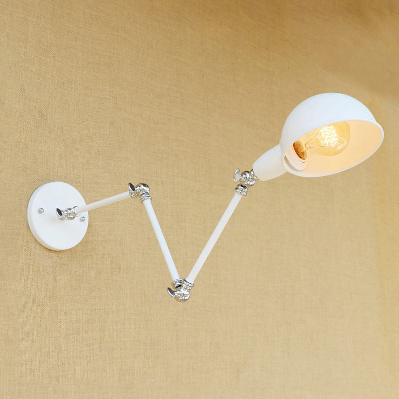 Stornfield | 1-Light Retro Style Swivel Arm Wall Sconce Mini Metal White Wall Lamp for Study
