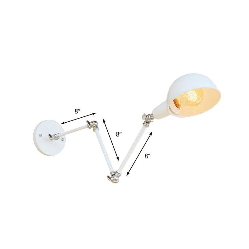 Stornfield | 1-Light Retro Style Swivel Arm Wall Sconce Mini Metal White Wall Lamp for Study