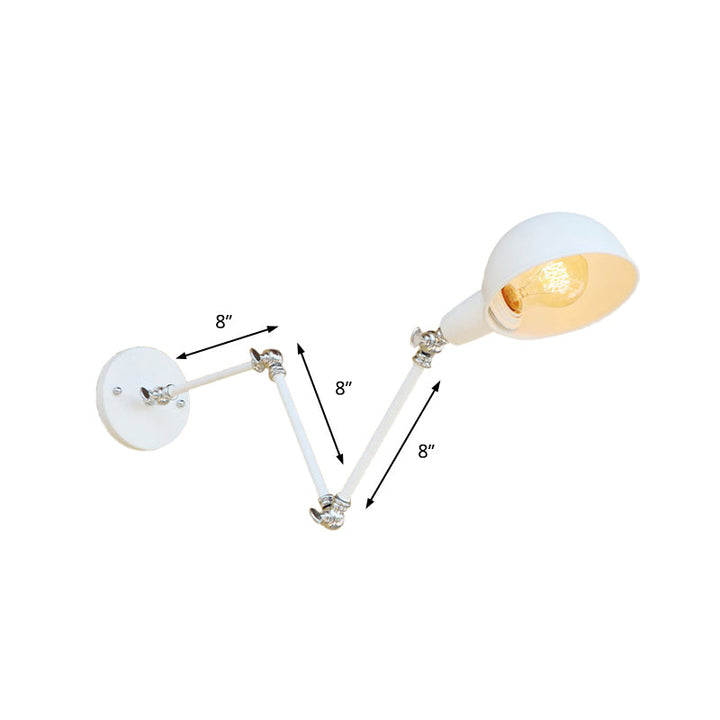 Stornfield | 1-Light Retro Style Swivel Arm Wall Sconce Mini Metal White Wall Lamp for Study