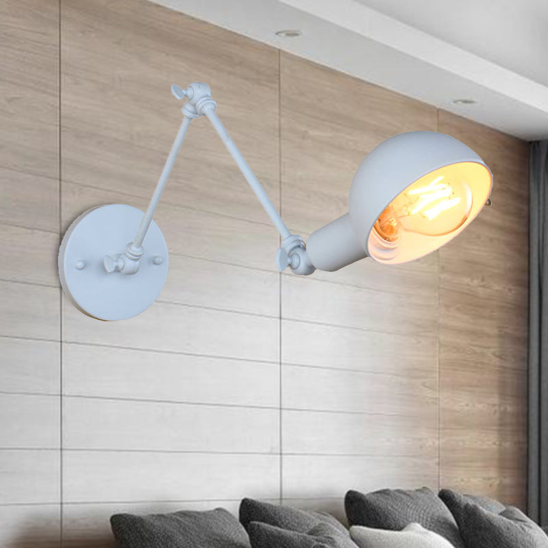 Stornfield | 1-Light Retro Style Swivel Arm Wall Sconce Mini Metal White Wall Lamp for Study