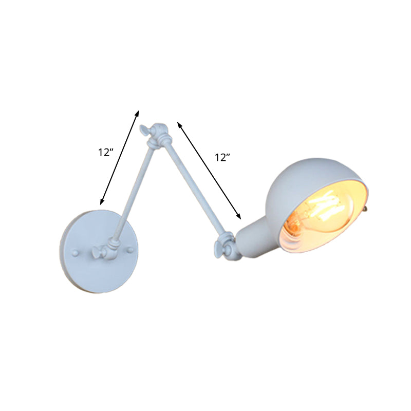 Stornfield | 1-Light Retro Style Swivel Arm Wall Sconce Mini Metal White Wall Lamp for Study