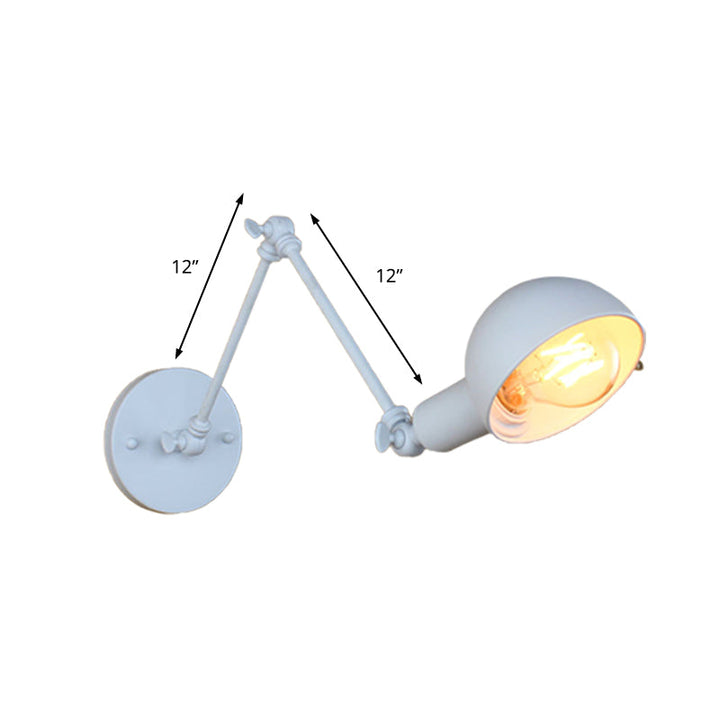 Stornfield | 1-Light Retro Style Swivel Arm Wall Sconce Mini Metal White Wall Lamp for Study