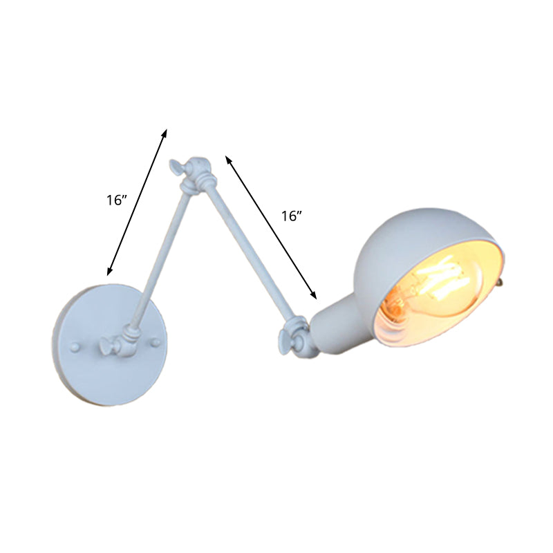 Stornfield | 1-Light Retro Style Swivel Arm Wall Sconce Mini Metal White Wall Lamp for Study