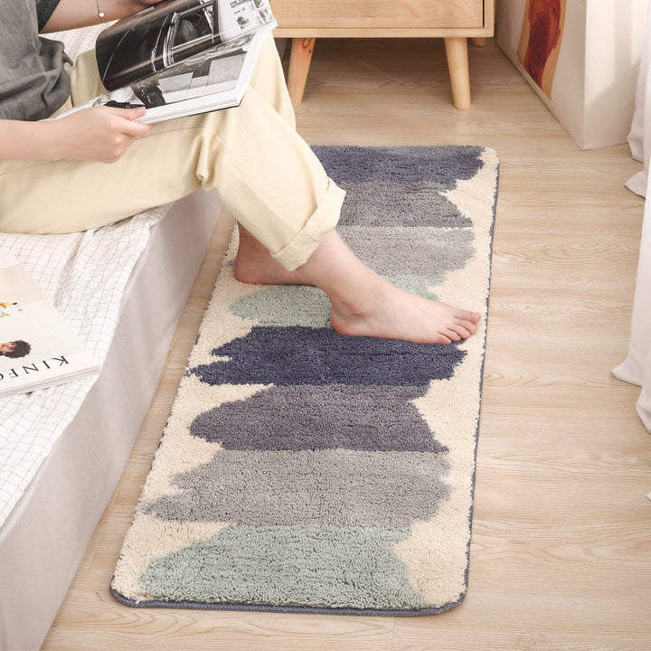 Plush Abstract Patterned Bath Runner