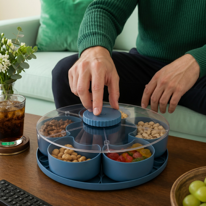 ServeSpin rotating tray with compartments | Stornfield