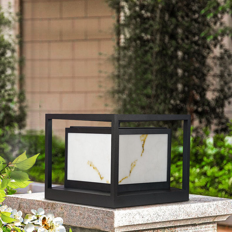 Modern Solar Square Chinese Outdoor Column Head Light LED Lawn Landscape Light | Stornfield