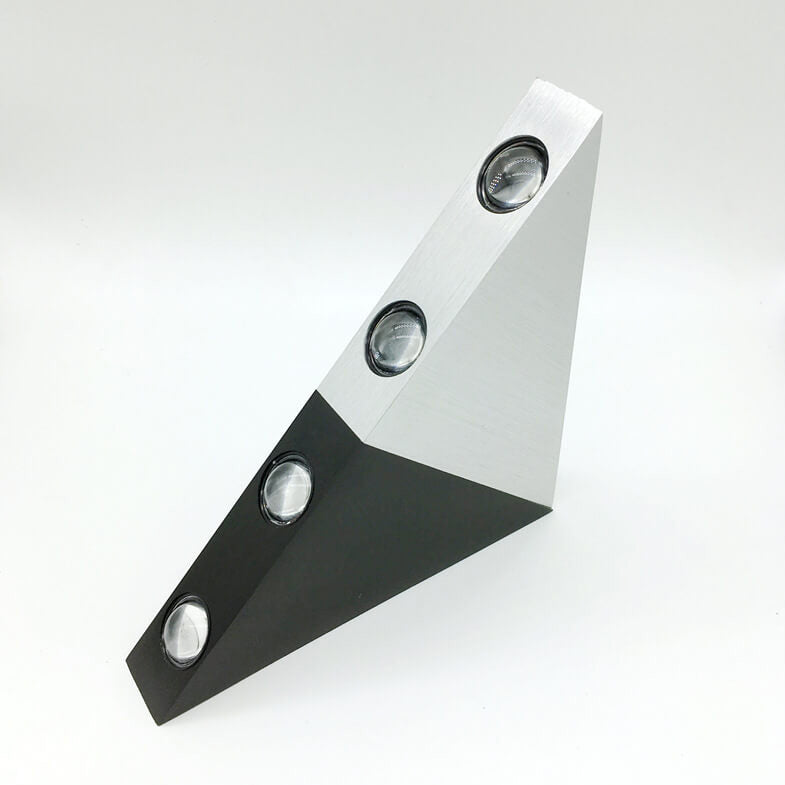 Stornfield | TriLumina Prism LED Wall Sconce | Creative Pyramid Design | Aluminum & Acrylic | Color Light Options