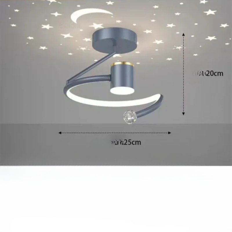 LED ceiling light with starry sky – Modern chandelier design for children's room and living room | Stornfield