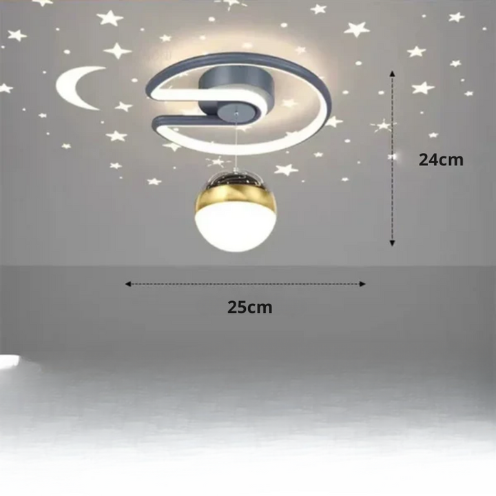 LED ceiling light with starry sky – Modern chandelier design for children's room and living room | Stornfield