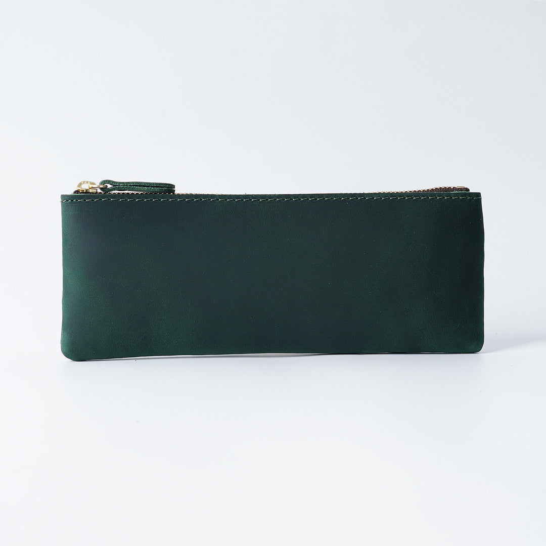 Leather Zippered Pencil Pouch